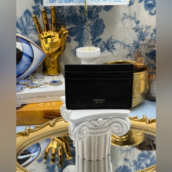 🆕 OROTON 🧿 NWOT Margot Card Sleeve, Black Leather Cardholder - Picture 3 of 15